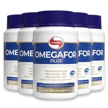 Imagem de Kit com 5 Omegafor Plus Vitafor 120 Cápsulas Ômega 3 Dha 660mg Epa 990