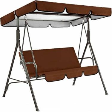 Imagem de Conjunto de capa de substituição para balanço - Proteção impermeável e UV para cobertura superior de balanço de jardim, cadeira e rede - Cobertura para assento de balanço externo