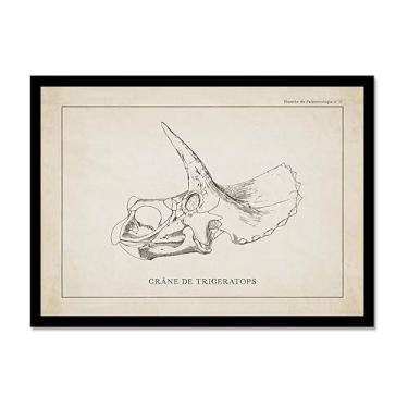 Imagem de Arte de parede de esqueleto de dinossauro vintage, paleontologia, pôsteres em tela, fósseis de dinossauro, impressões artísticas, esboços, fotos, decoração de quarto de menino (SKU2,20,3 x 30,5 cm =