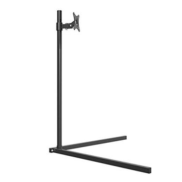 Imagem de pcagfaajmh Suporte para monitor LCD no chão, suporte universal para levantar e girar a moldura móvel, monitor de computador sem suporte de braço cruzado