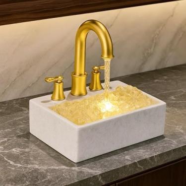 Imagem de Fonte de Água Cascata 3 Quedas – Flor de Lotus Decorativa Elegante, Ideal para Sala, Escritório e Ambientes Sofisticados (Fonte Pia)