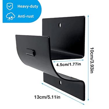 Imagem de WALFRONT Suporte de Parede para Resistente, Gancho de Armazenamento de de Metal para Parede de Garagem, Capacidade de 50 Libras, 13x10x4,5cm, Uso Interno e Externo para Escadas, Carrinhos de Mão,