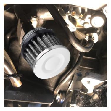 Imagem de DUSCOKE Filtro de entrada de ar para carro de 2,5 cm, limpador de filtro de ar frio do cárter automático de 25 mm com braçadeira ajustável, tampa de válvula de ventilação universal para carro