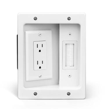 Imagem de Kit de gerenciamento de corretivo de cabo de parede para TV com saída 