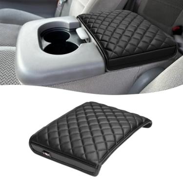 Imagem de KBH Capa de apoio de braço para console central para assento de salto 1999-2003 Ford F150, couro de vinil, protetor de almofada de tampa do console médio, acessórios internos, antiarranhões, preto