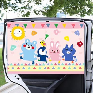 Imagem de Persianas de janela de carro, cortinas magnéticas de carro para janelas laterais privacidade, capas completas/opções de meia sombra, guarda-sol de animais fofos de desenhos animados para viagens e