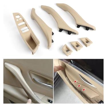 Imagem de Painel Regulador De Janela Da Porta Interior Guarnição Couro Puxar Alça Capa Interna Braço Compatível Com Bmw Série 5 F10 F11lhd Rhd(LHD Gray)