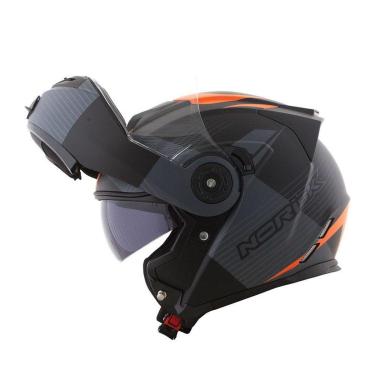 Imagem de CAPACETE NORISK ROUTE FF345 STROKE PRETO FOSCO/LARANJA 56/S-Unissex