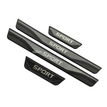 Imagem de GZBFTDH Protetor de mandril de porta de carro, compatível com acessórios Volvo XC60 XC90 2018-20234 2025 2026, acabamento de placa de entrada de porta de aço (fibra de carbono)