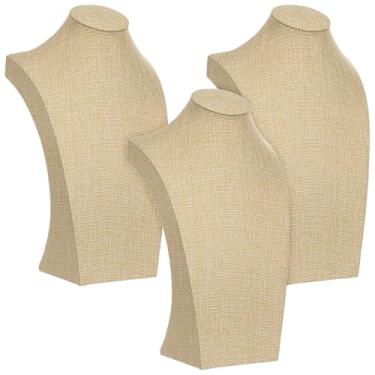 Imagem de MAQUITA 3 suportes de exibição de joias, suporte de exibição de colar de 29 cm, suporte de manequim para exibição de joias domésticas, vendedores, shows