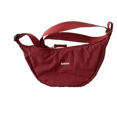 Imagem de Bolsa Nylon Feminina Casual Clean Forrada 2 Bolsos Internos (Vinho)