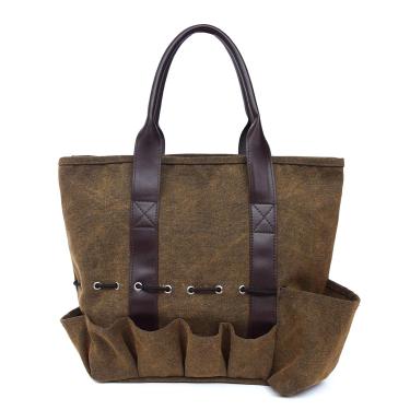 Imagem de Bolsa de Ferramentas Jardim Kit Jardinagem Tote Organizador Doméstico Suporte para Porta-Armazenamento Gramado e com Alça Ergonômica 7 Bolsos Lona Resistente Grande Capacidade Fácil Limpar Respirável