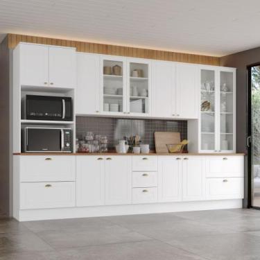 Imagem de Cozinha Modulada 6 Peças com Tampo Americana Henn, Branco/Nature