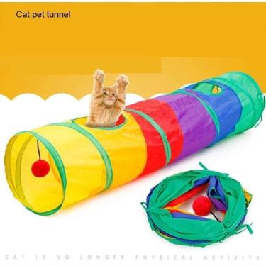 Imagem de Brinquedo Interativo Para Gatos Pets T²nel Labirinto Colorid - J-one