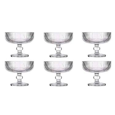 Imagem de Kit 6 Taças De Sobremesa De Vidro Pote De Sorvete 320ml - Inga Import