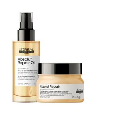 Imagem de Kit LOréal Absolut Repair Óleo Reparador 10-in1 90ml + Máscara 250g - 