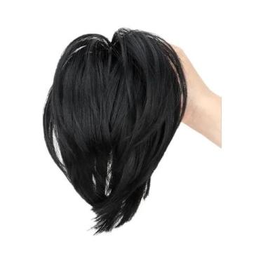 Imagem de Aplique De Cabelo Sintético Cacheado Em Coque Desgrenhado Com Presilha