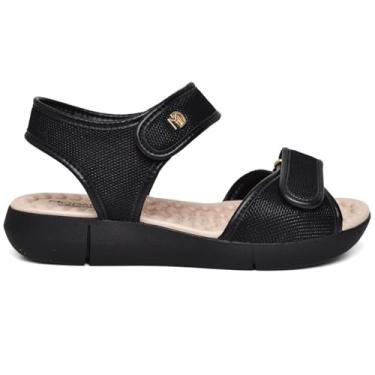 Imagem de Sandália Ortopédica Modare Conforto Ajuste Facil Sola Ergonômica Preta (BR, Adulto, Numérico, 36)