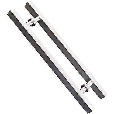 Imagem de BAZAC Puxador de tubo quadrado de aço inoxidável escovado resistente para casa puxador de porta de celeiro de madeira deslizante maçaneta de porta de vidro, 6 tamanhos - 1000 × 700 mm