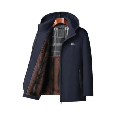 Imagem de Jaqueta De Inverno Masculina Com Capuz Em Fleece, Impermeável E Quente