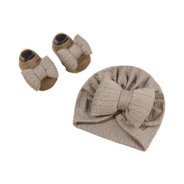 Imagem de Conjunto De Meias E Chapéu De Algodão Para Bebês Meninas Recém-Nascida