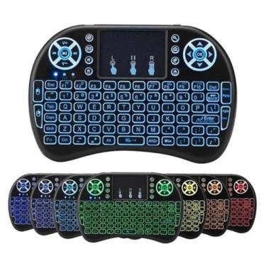 Imagem de Mini teclado com touchpad, 2,4 G, pequeno, portátil, sem fio, portátil, para jogos, com retroiluminação RGB, teclado de bolso recarregável para PC/Tablet/TV/caixa/smartphone, viagem, escritório, uso
