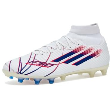 Imagem de adidas Tênis feminino F50 Sparkfusion League cano médio firme chão/Artif Chuteiras de futebol, Branco/azul royal/vermelho lúcido, 38