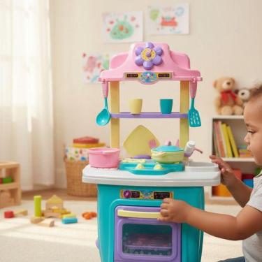 Imagem de Cozinha Infantil Brinquedo Completa Kit Chef 19 Acessórios - Maral Min