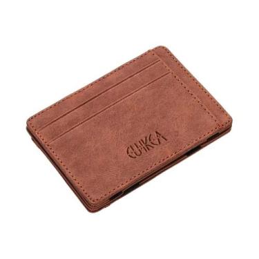 Imagem de Mini Carteira Masculina De Couro PU, Porta-cartões Fino Com Zíper, Bol