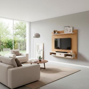 Imagem de Painel Suspenso Para TV até 50 Polegadas Ripado com 1 Porta - Kelan, R