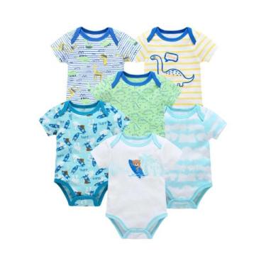 Imagem de Conjunto De 3/6 Peças De Body De Algodão De Manga Curta Para Bebês (Me