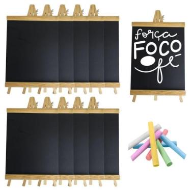 Imagem de 10 Lousas Cavalete Madeira Porta Recados Decoração 35x20cm - Floripa