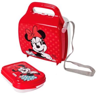 Imagem de Kit Lancheira com Pote para Lanches Recreio Escolar da Minnie - Plasút