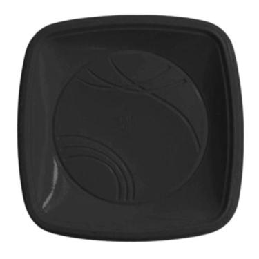 Imagem de Kit Prato Quadrado Descartável Bio Preto 15cm 5 Pacotes com 10un Trik 