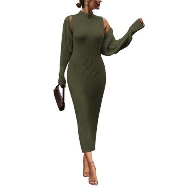 Imagem de Conjunto Feminino PRETTYGARDEN de Tricô 2 Peças Vestido Suéter XL