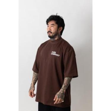 Imagem de Camiseta Oversized Gola Alta Company Marrom-Unissex