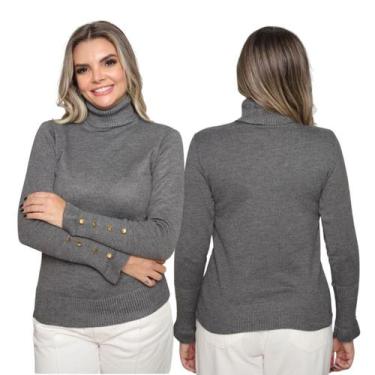 Imagem de Kit 2 Blusas Trico Manga longa com Botão Casual Inverno - GIP, Chumbo,