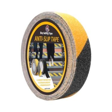 Imagem de Fita De Segurança Antiderrapante Amarela E Preta Para Escadas E Degrau