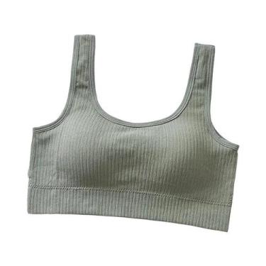 Imagem de Top De Algodão Em Cor Sólida Para Mulheres, Estilo Sexy, Sutiã Esporti