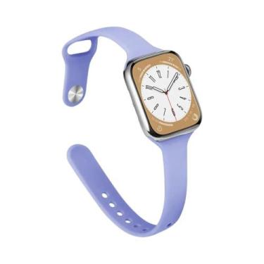 Imagem de Pulseira De Silicone Fina Para Apple Watch 44mm 40mm 38mm 42mm 49mm iW