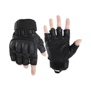 Imagem de Luvas Táticas Masculinas Sem Dedos Para Atividades Ao Ar Livre, Com Ca