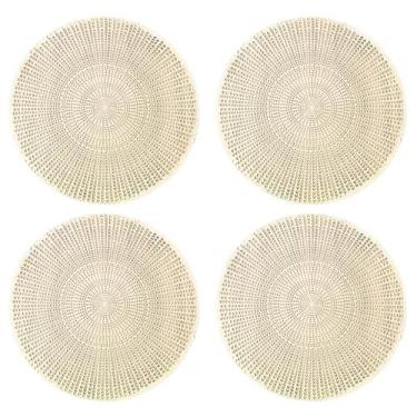 Imagem de 4 Jogos De Mesa Americano Redondo Para Prato 38,5cm - Top Mix, Dourado