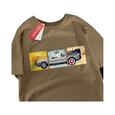 Imagem de Camiseta Masculina Oversized De Algodão Para O Verão, Design De Carro 