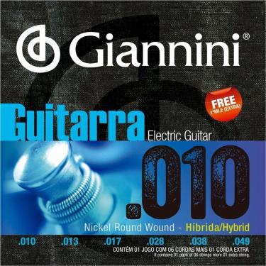 Imagem de Encordoamento Guitarra Giannini 010 049 Híbrido GEEGSTH10
