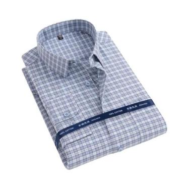 Imagem de Camisa Oxford Masculina De Manga Longa 100% Algodão Confortável Respir