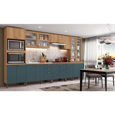 Imagem de Cozinha Modulada Finesse Ambiente Composição 17 Capuccino Azul - THB -