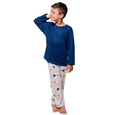 Imagem de Pijama Infantil Kids Com Camiseta Manga Longa E  Calça Estampada - Dio