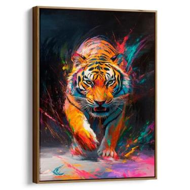Imagem de Quadro decorativo Caminhar do Tigre - Art Canvas, 200 x 130 cm, Tabaco