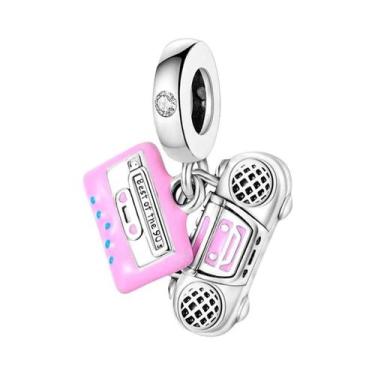 Imagem de Pingentes De Frasco De Perfume Com Laço Rosa Em Prata Esterlina 925 Pa