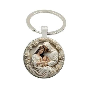 Imagem de Pingente de chaveiro com design da Sagrada Família da Virgem Maria